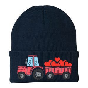 Valentines Day Tractor Truck Hearts Farm Knit Cap Winter Beanie