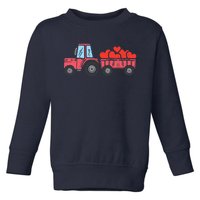 Valentines Day Tractor Truck Hearts Farm Toddler Sweatshirt