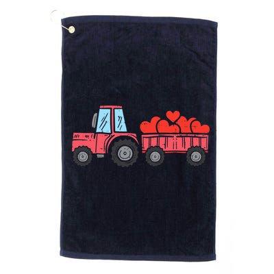 Valentines Day Tractor Truck Hearts Farm Golf Towel