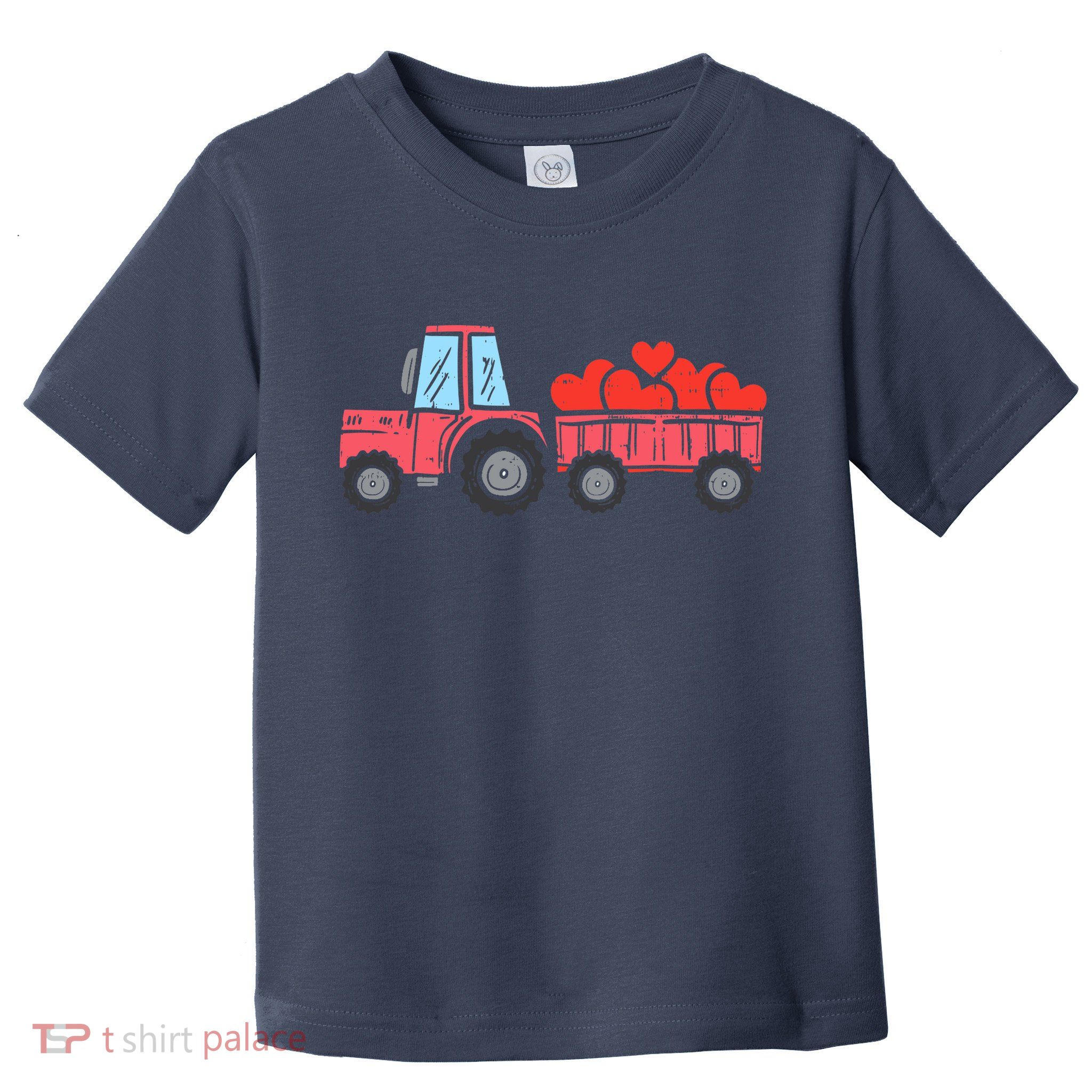 Valentines Day Tractor Truck Hearts Farm Toddler T-Shirt