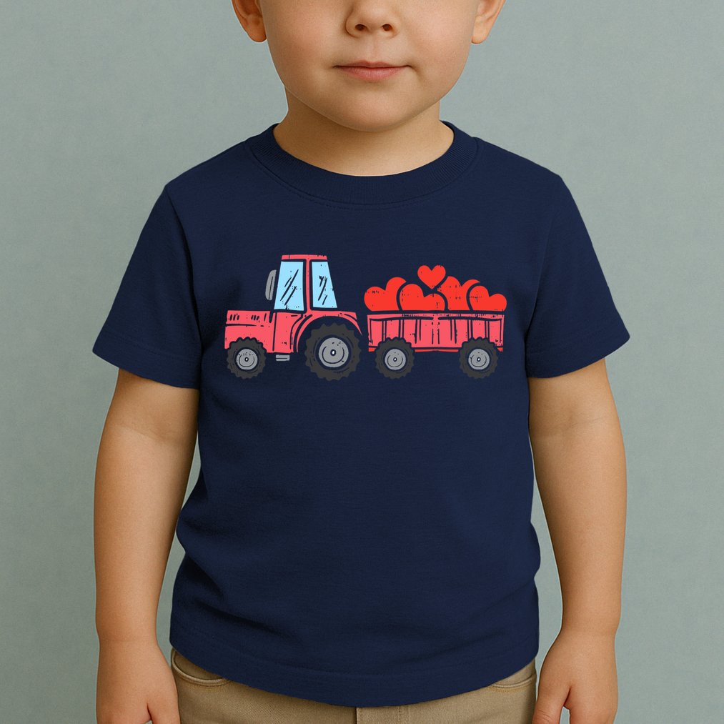 Valentines Day Tractor Truck Hearts Farm Toddler T-Shirt