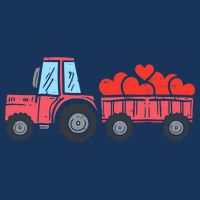 Valentines Day Tractor Truck Hearts Farm Toddler T-Shirt