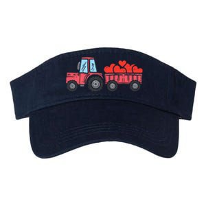 Valentines Day Tractor Truck Hearts Farm Valucap Bio-Washed Visor