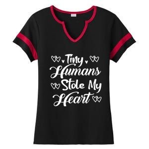 Valentines Day Teacher's Day Cute Preschool Eletary Heart Great Gift Ladies Halftime Notch Neck Tee