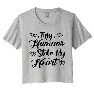 Valentines Day Teacher's Day Cute Preschool Eletary Heart Great Gift Women's Crop Top Tee