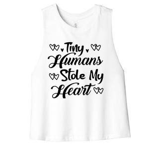 Valentines Day Teacher's Day Cute Preschool Eletary Heart Great Gift Women's Racerback Cropped Tank