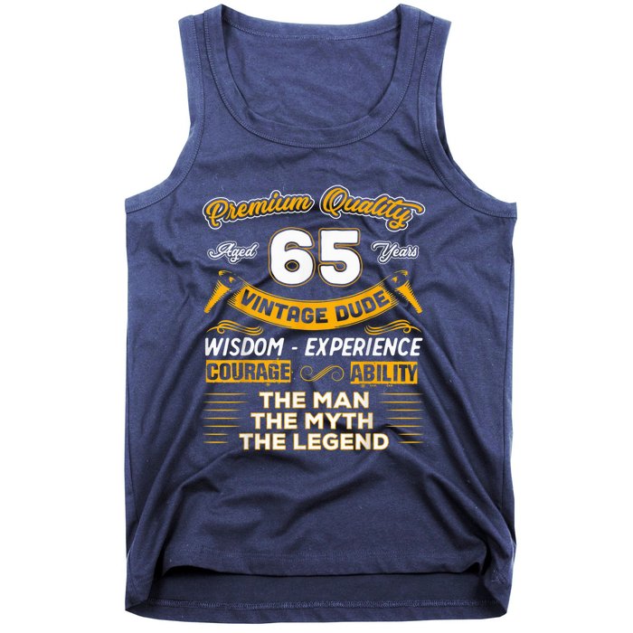 Vintage Dude The Man Myth Legend 65 Yrs 65th Birthday Shirt Tank Top