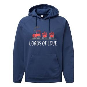 Valentines Day Train Loads Of Love Choo Performance Fleece Hoodie