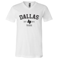 Vintage Dallas Texas Est. 1841 Souvenir V-Neck T-Shirt