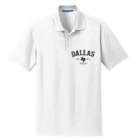 Vintage Dallas Texas Est. 1841 Souvenir Dry Zone Grid Polo