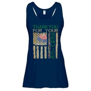 Veterans Day Thank You For Your Service Soldier Camouflage Ladies Essential Flowy Tank