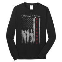 Veterans Day Thank You Veterans Proud Patriotic Usa Flag Long Sleeve Shirt