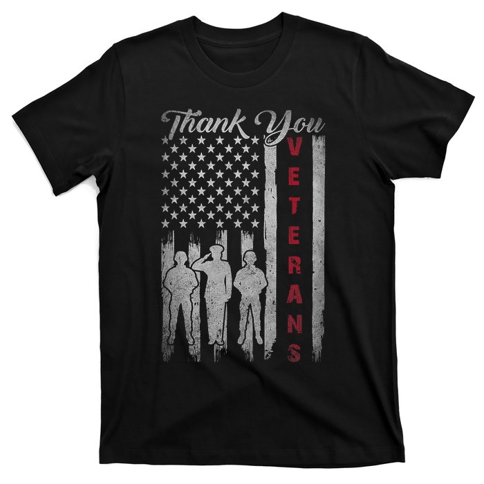 Veterans Day Thank You Veterans Proud Patriotic Usa Flag T-Shirt