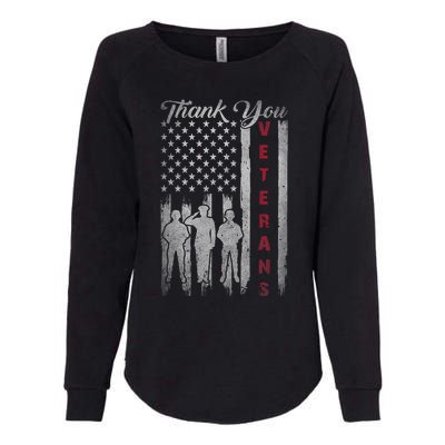 Veterans Day Thank You Veterans Proud Patriotic Usa Flag Womens California Wash Sweatshirt