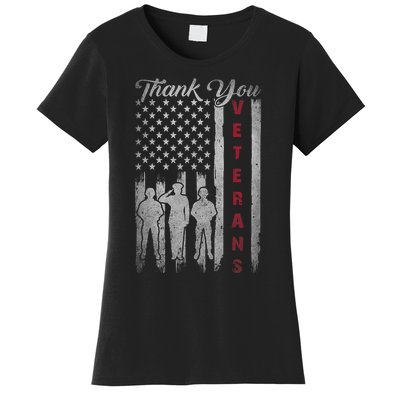 Veterans Day Thank You Veterans Proud Patriotic Usa Flag Women's T-Shirt