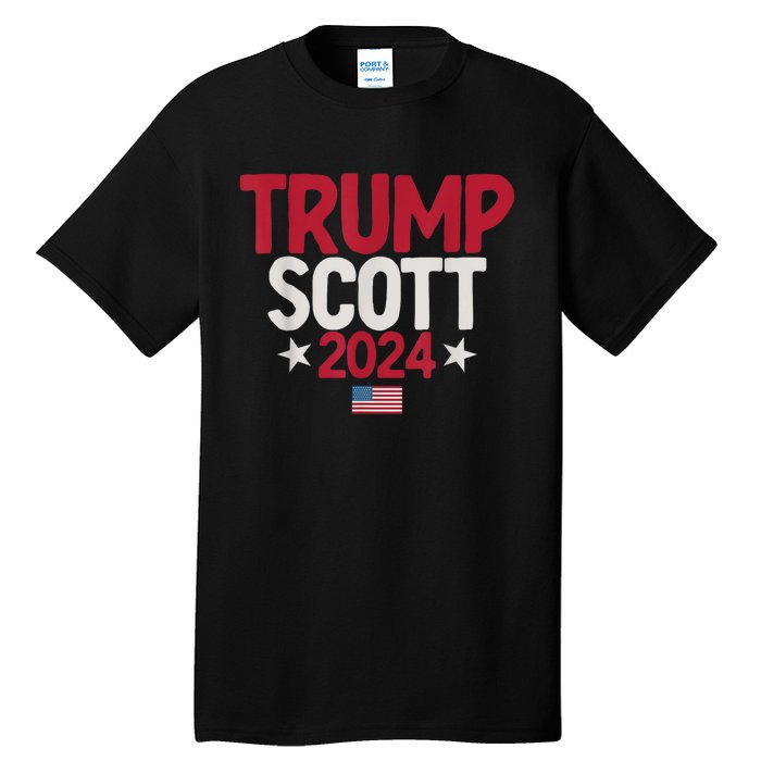 Vintage Distressed Trump Scott 2024 Tall T-Shirt