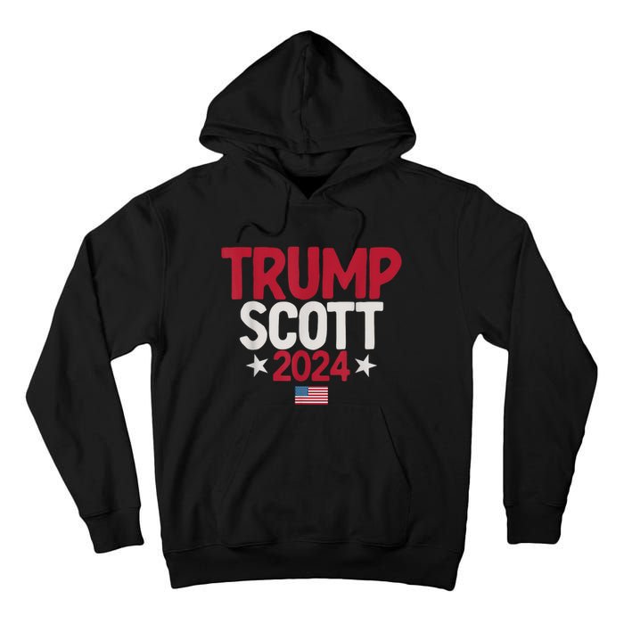 Vintage Distressed Trump Scott 2024 Tall Hoodie