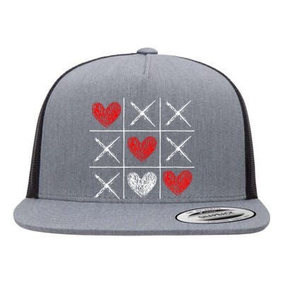 Valentines Day Tictactoe Xoxo Funny Valentine Gifts Flat Bill Trucker Hat