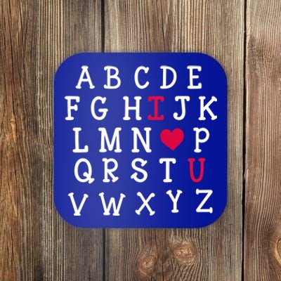 Valentine's Day Teacher Alphabet Heart I Love U You Students Gift Coaster