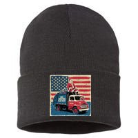 Vintage Donald Trump Xmas Truck Make Christmas Great Again Sustainable Knit Beanie