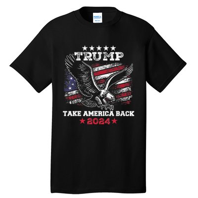 Vintage Donald Trump 2024 Take America Back American Eagle Tall T-Shirt