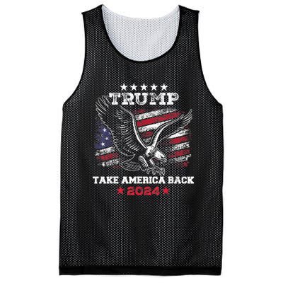 Vintage Donald Trump 2024 Take America Back American Eagle Mesh Reversible Basketball Jersey Tank