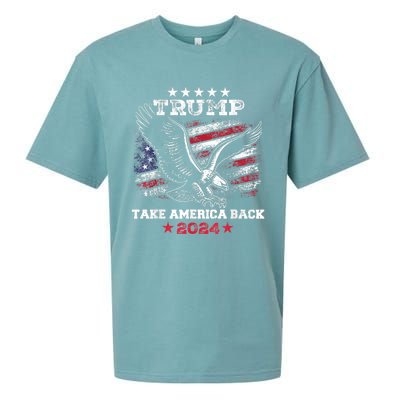 Vintage Donald Trump 2024 Take America Back American Eagle Sueded Cloud Jersey T-Shirt