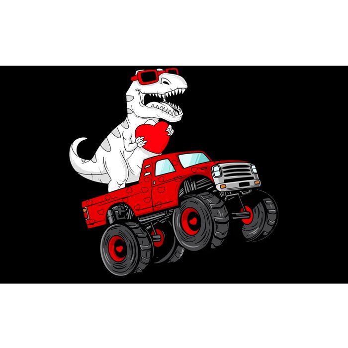 Valentines Day T Rex Riding Monster Truck Funny Bumper Sticker