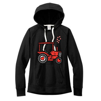 Valentines Day Tractor Truck Cute Farm Boy Toddlers Women's Fleece Hoodie