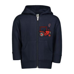 Valentines Day Tractor Truck Cute Farm Boy Toddlers Toddler Zip Fleece Hoodie