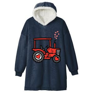 Valentines Day Tractor Truck Cute Farm Boy Toddlers Hooded Wearable Blanket