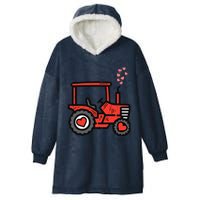 Valentines Day Tractor Truck Cute Farm Boy Toddlers Hooded Wearable Blanket