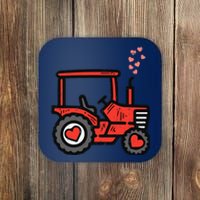 Valentines Day Tractor Truck Cute Farm Boy Toddlers Coaster