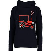 Valentines Day Tractor Truck Cute Farm Boy Toddlers Womens Funnel Neck Pullover Hood