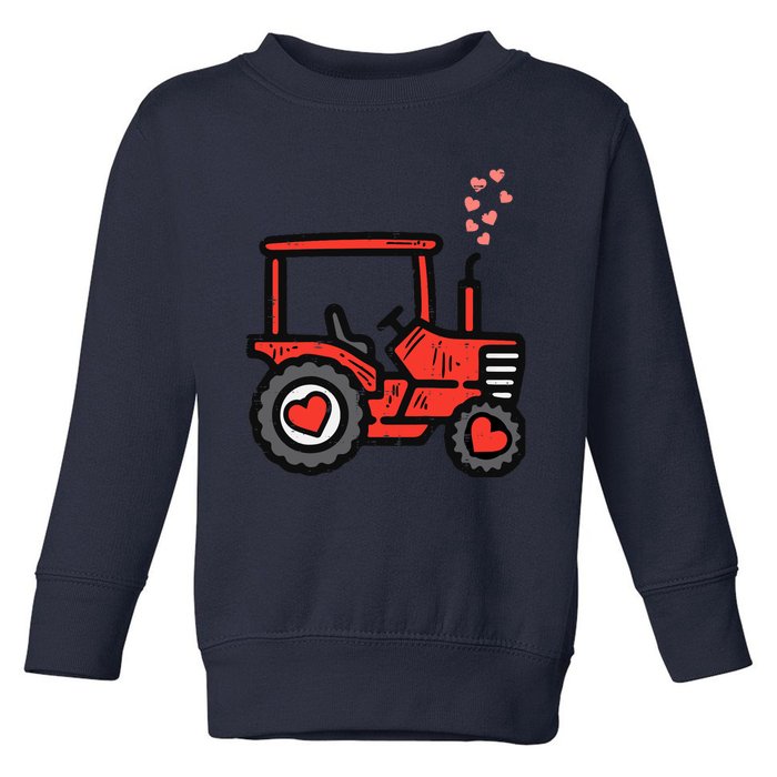 Valentines Day Tractor Truck Cute Farm Boy Toddlers Toddler Sweatshirt