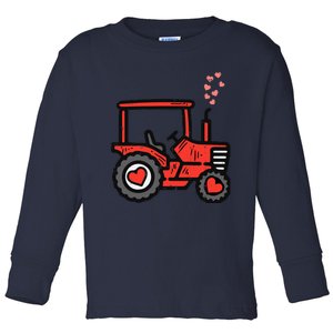 Valentines Day Tractor Truck Cute Farm Boy Toddlers Toddler Long Sleeve Shirt