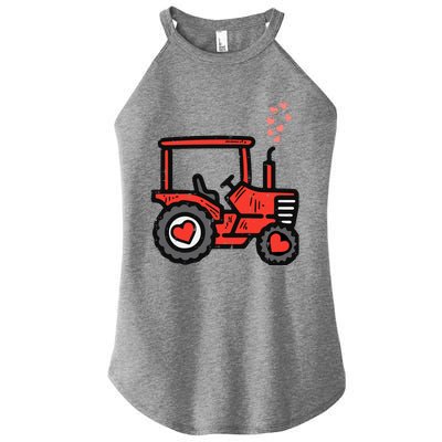 Valentines Day Tractor Truck Cute Farm Boy Toddlers Women’s Perfect Tri Rocker Tank