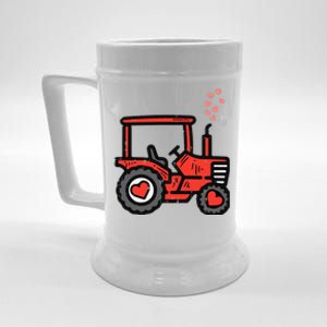 Valentines Day Tractor Truck Cute Farm Boy Toddlers Beer Stein