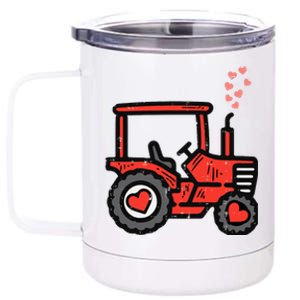 Valentines Day Tractor Truck Cute Farm Boy Toddlers 12 oz Stainless Steel Tumbler Cup