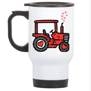 Valentines Day Tractor Truck Cute Farm Boy Toddlers Stainless Steel Travel Mug