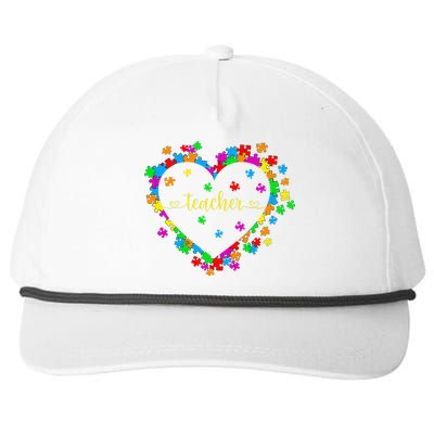 Valentines Day Teacher Autism awareness 100 days Heart  Snapback Five-Panel Rope Hat