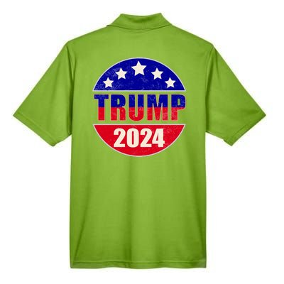 Vintage Donald Trump 2024 Front And Back Crest Men's Origin Performance Pique Polo