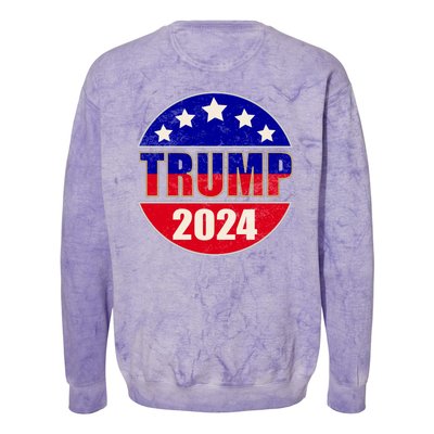 Vintage Donald Trump 2024 Front And Back Crest Colorblast Crewneck Sweatshirt