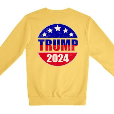 Vintage Donald Trump 2024 Front And Back Crest Premium Crewneck Sweatshirt