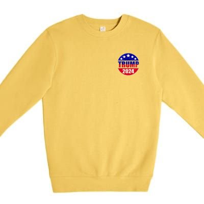 Vintage Donald Trump 2024 Front And Back Crest Premium Crewneck Sweatshirt