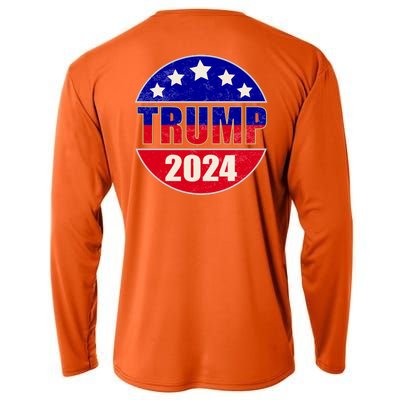 Vintage Donald Trump 2024 Front And Back Crest Cooling Performance Long Sleeve Crew