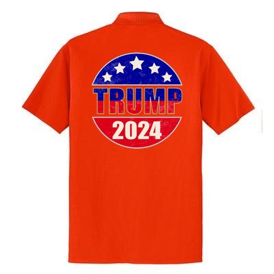 Vintage Donald Trump 2024 Front And Back Crest Dry Zone Grid Polo