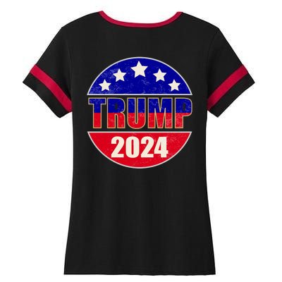 Vintage Donald Trump 2024 Front And Back Crest Ladies Halftime Notch Neck Tee