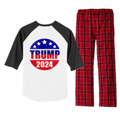 Vintage Donald Trump 2024 Front And Back Crest Raglan Sleeve Pajama Set