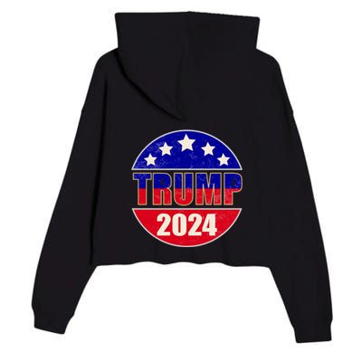 Vintage Donald Trump 2024 Front And Back Crest Crop Fleece Hoodie